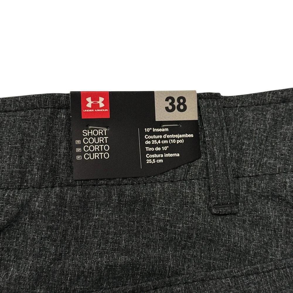 Under Armour Drive Golf Shorts Men 38 Charcoal Grey Heather 1309551 HeatGear NWT